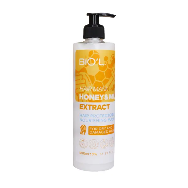 ماسک مو بیول حاوی عصاره شیر و عسل مخصوص مو خشک و آسیب دیده حجم 500 میلی لیتر
