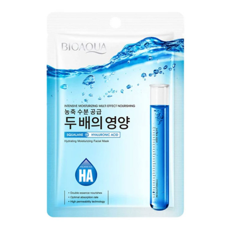 ماسک صورت ورقه ای بیواکوا هیالورونیک اسید و اسکوالن