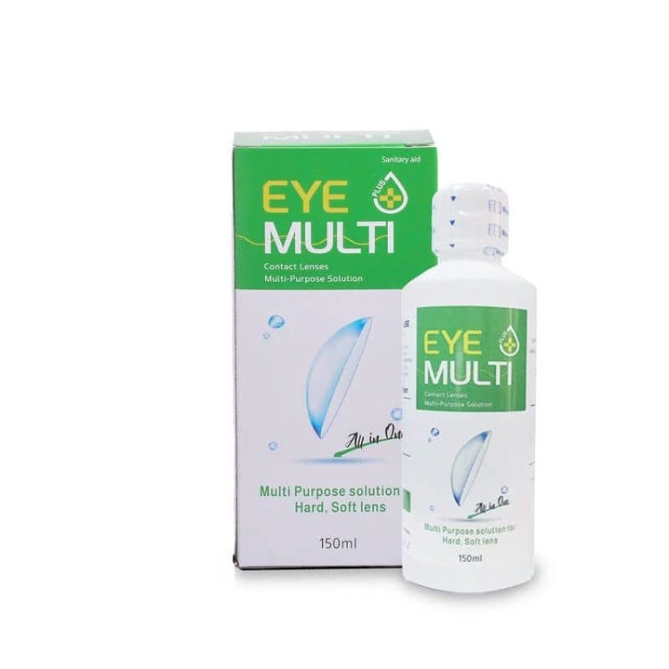 مایع لنز و محلول شستشوی لنز چندکاره آیمولتیپلاس EYE-MULTI-Plus حجم 150 میلی لیتر
